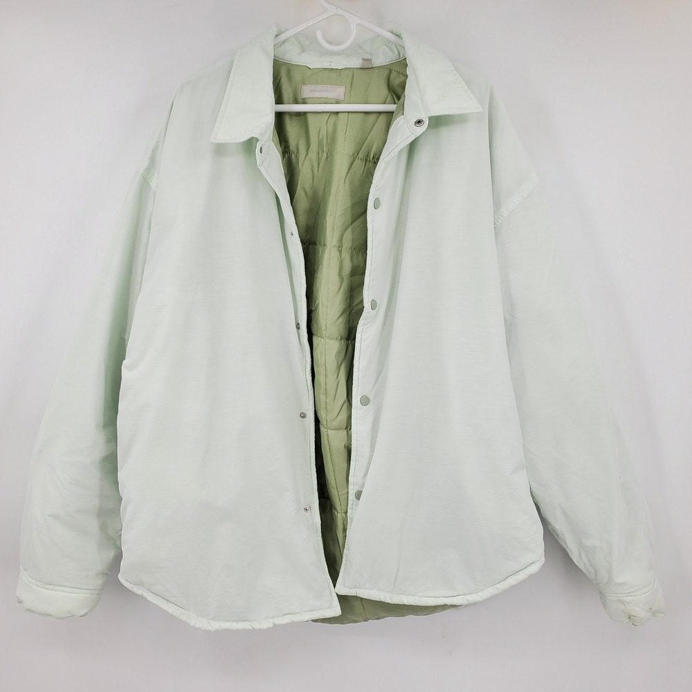 Urban Outfitters Standard Cloth Mint Green Snap Front Coat Jacket Mens XL Puffer